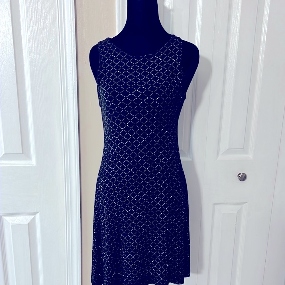 Black Sparkly Sheath Midi Dress